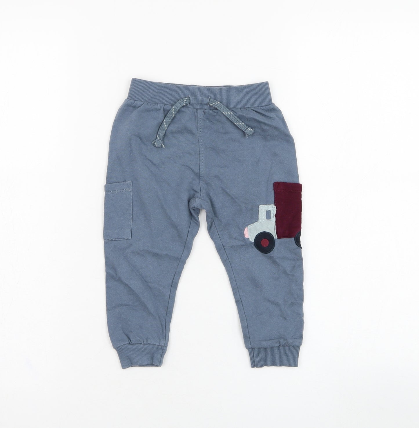 Dunnes Stores Boys Blue  Cotton Jogger Trousers Size 12-18 Months  Pullover - Lorry