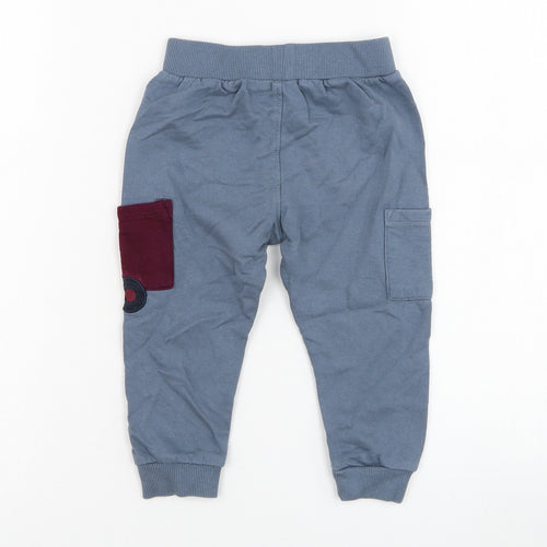 Dunnes Stores Boys Blue  Cotton Jogger Trousers Size 12-18 Months  Pullover - Lorry