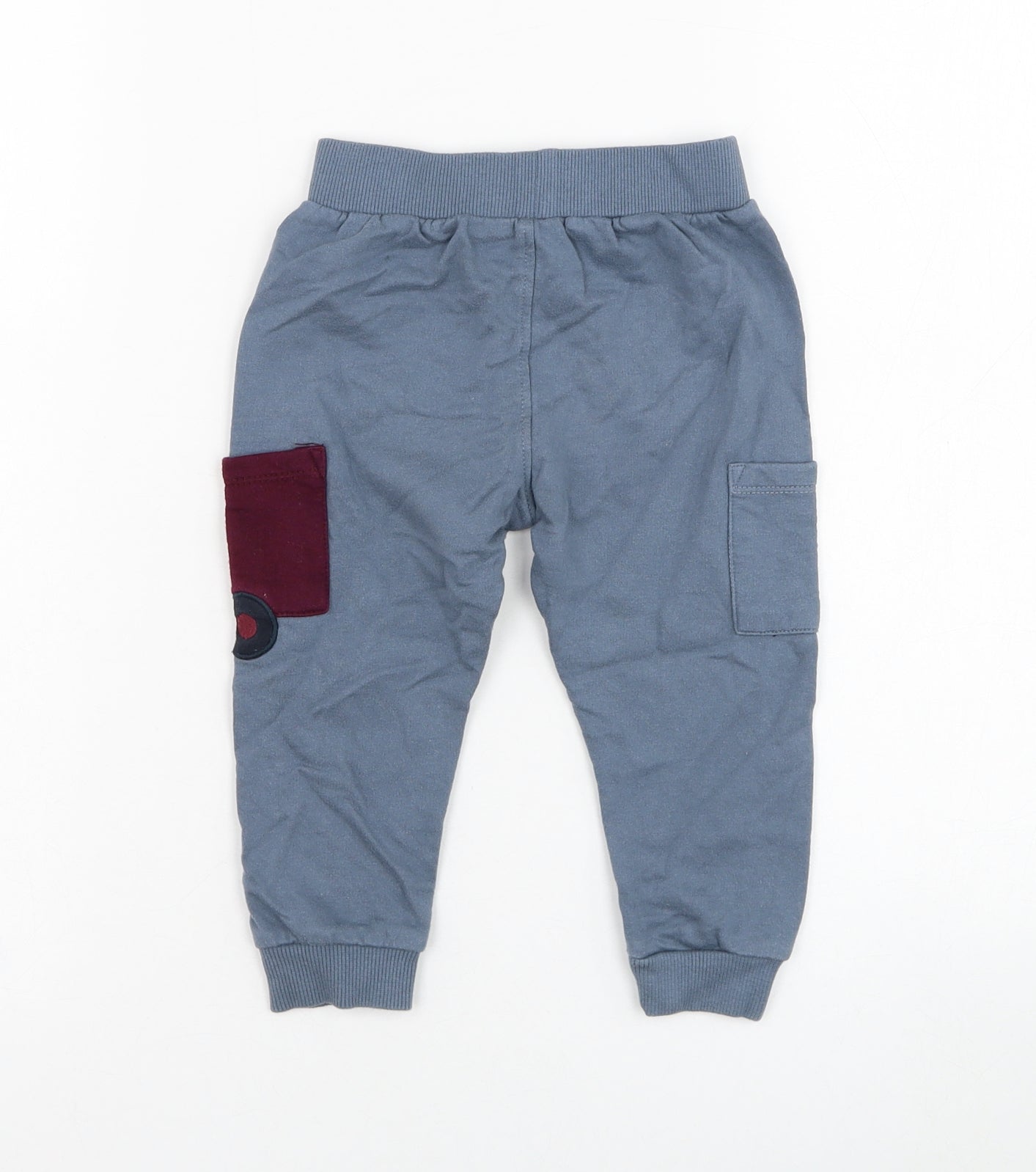 Dunnes Stores Boys Blue  Cotton Jogger Trousers Size 12-18 Months  Pullover - Lorry