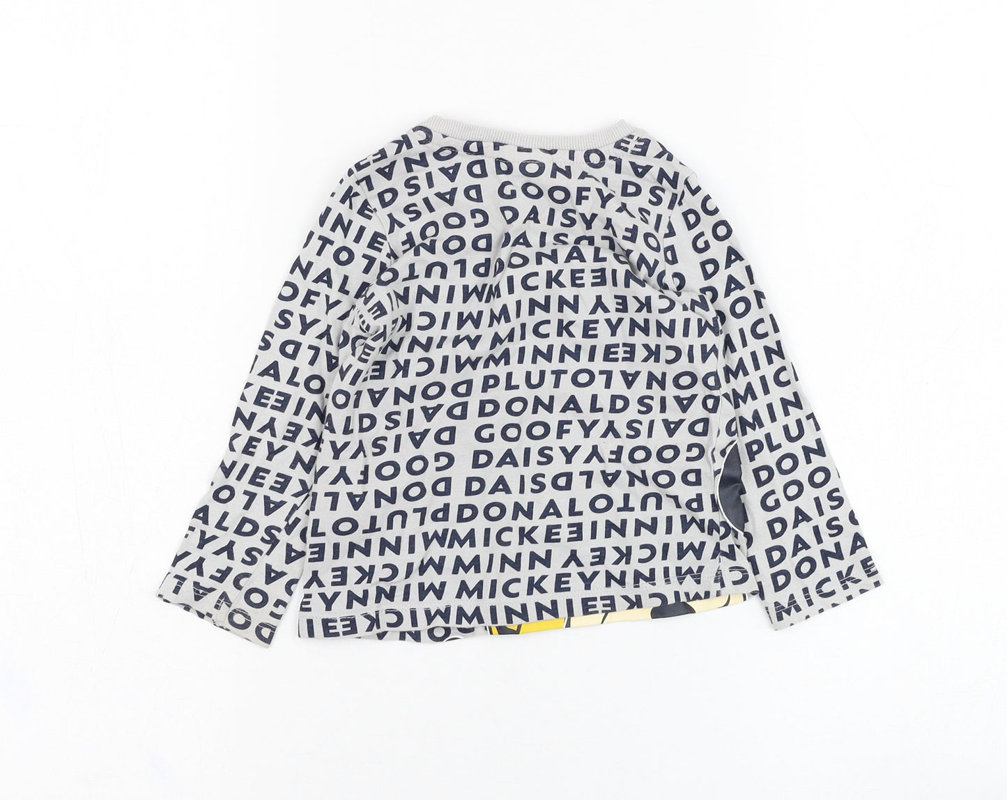Disney Baby Boys Grey  Cotton Basic T-Shirt Size 12-18 Months Round Neck Pullover - Mickey Mouse