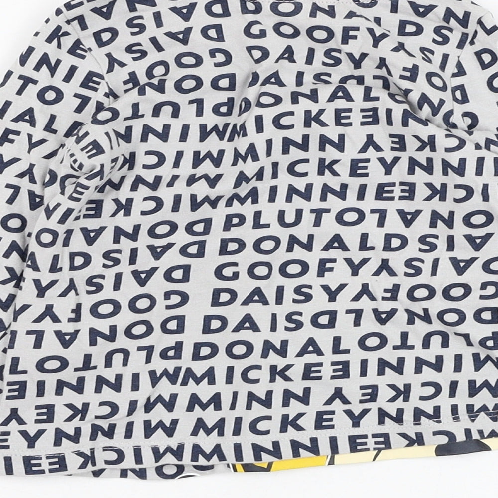 Disney Baby Boys Grey  Cotton Basic T-Shirt Size 12-18 Months Round Neck Pullover - Mickey Mouse