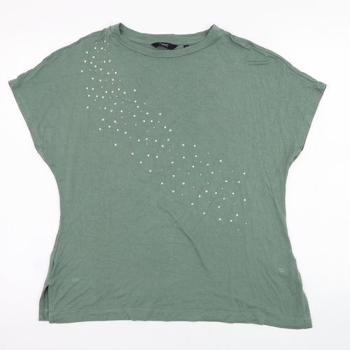 NEXT Womens Green  Viscose Basic T-Shirt Size 6 Round Neck