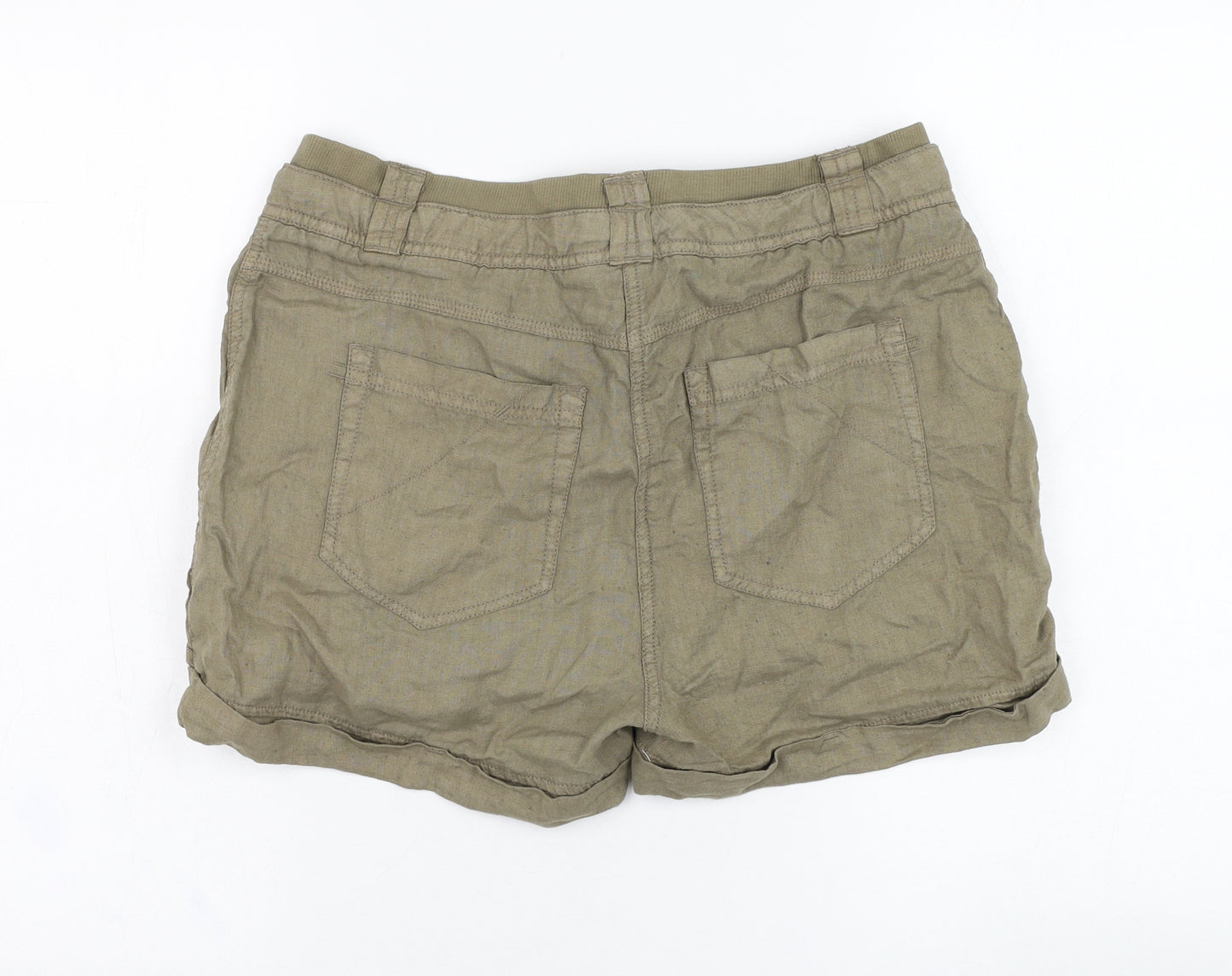 River Island Womens Green  Polyester Bermuda Shorts Size 12 L3 in Regular Zip