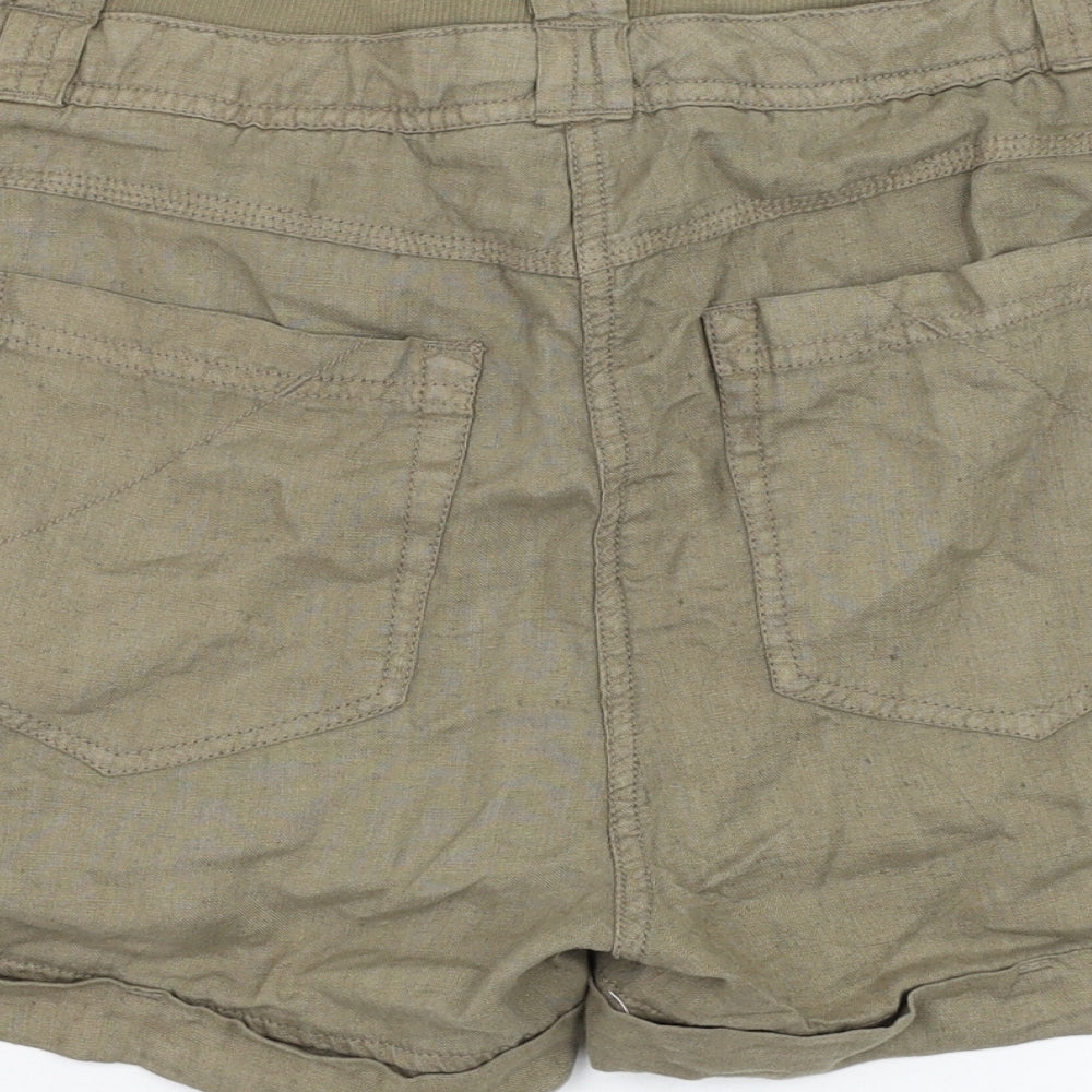 River Island Womens Green  Polyester Bermuda Shorts Size 12 L3 in Regular Zip