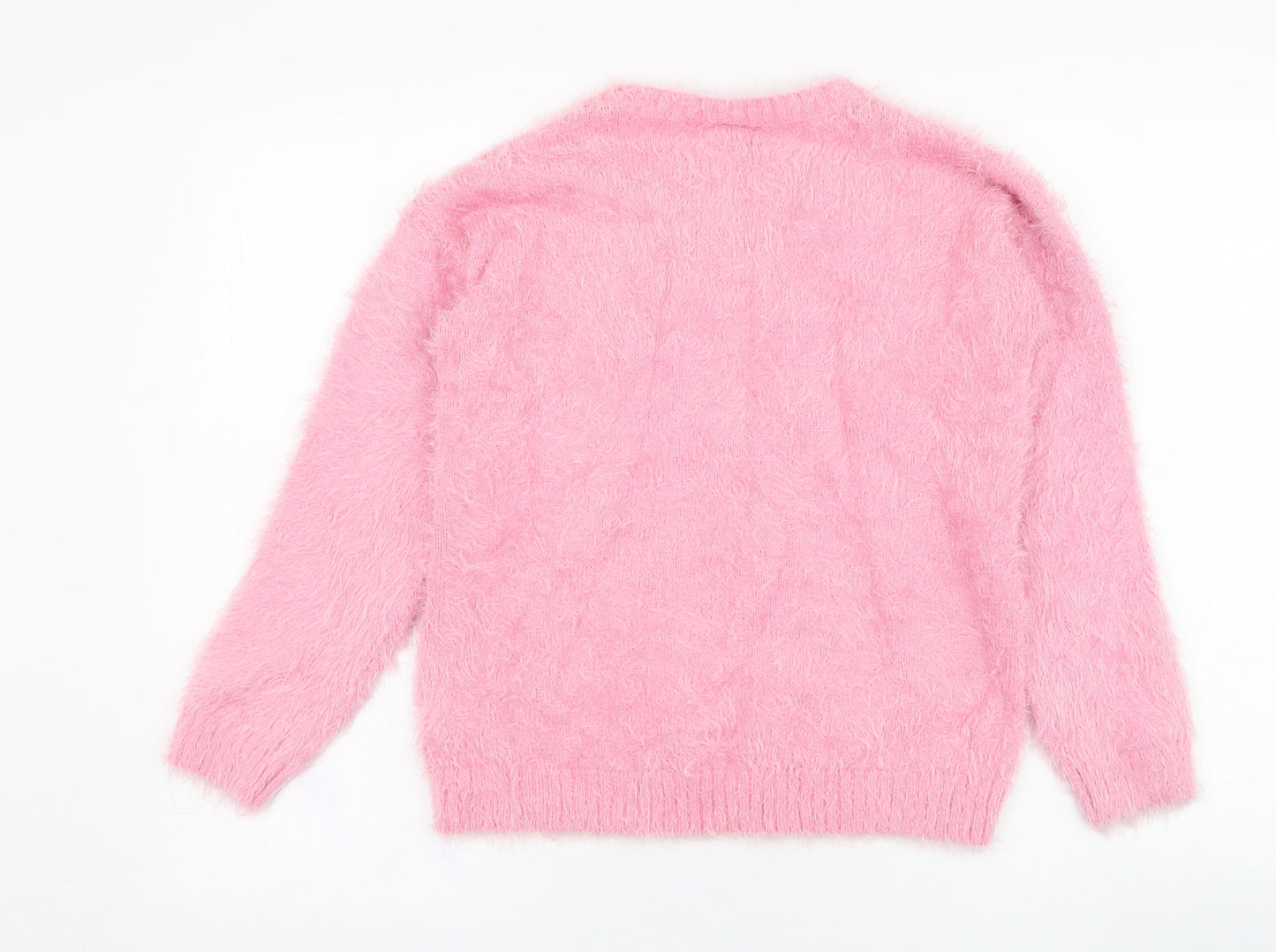 Matalan Girls Pink Round Neck  Polyamide Pullover Jumper Size 13 Years  Pullover - Unicorn