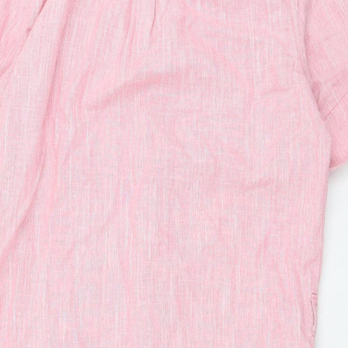 NEXT Womens Pink  Linen Shirt Dress  Size 10  Collared Button