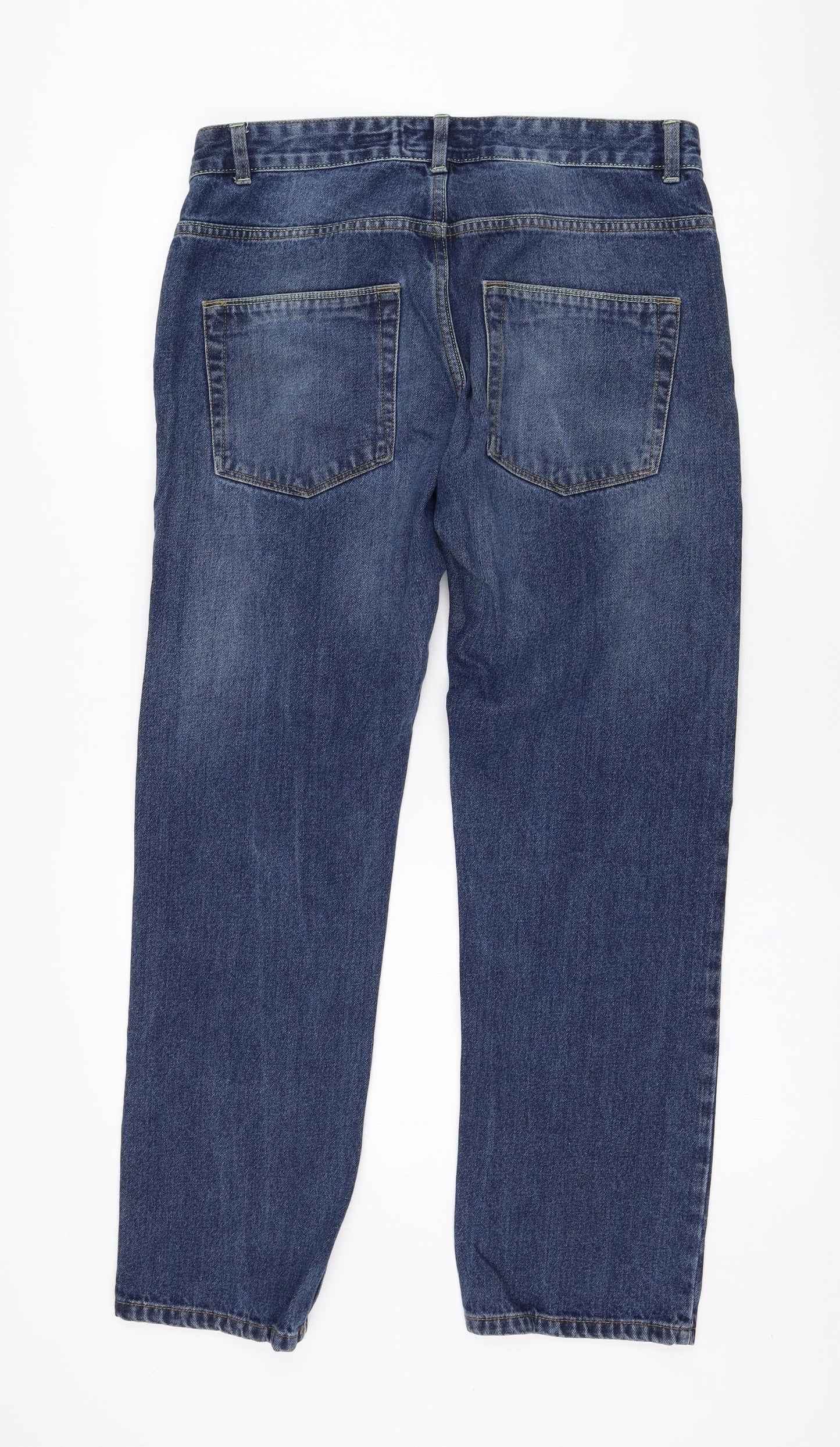 Matalan Mens Blue  Cotton Straight Jeans Size 32 L29 in Regular Zip