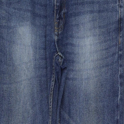 Matalan Mens Blue  Cotton Straight Jeans Size 32 L29 in Regular Zip