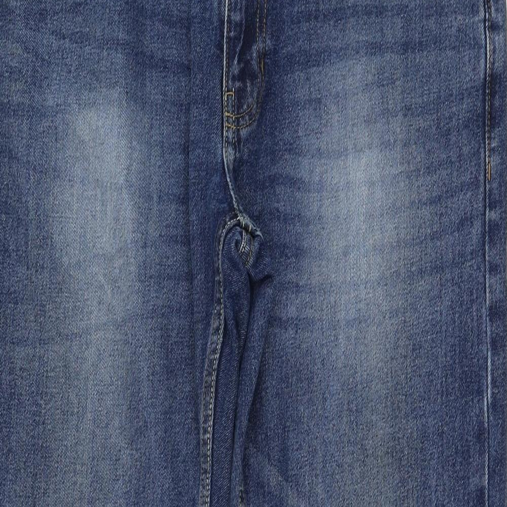 Matalan Mens Blue  Cotton Straight Jeans Size 32 L29 in Regular Zip