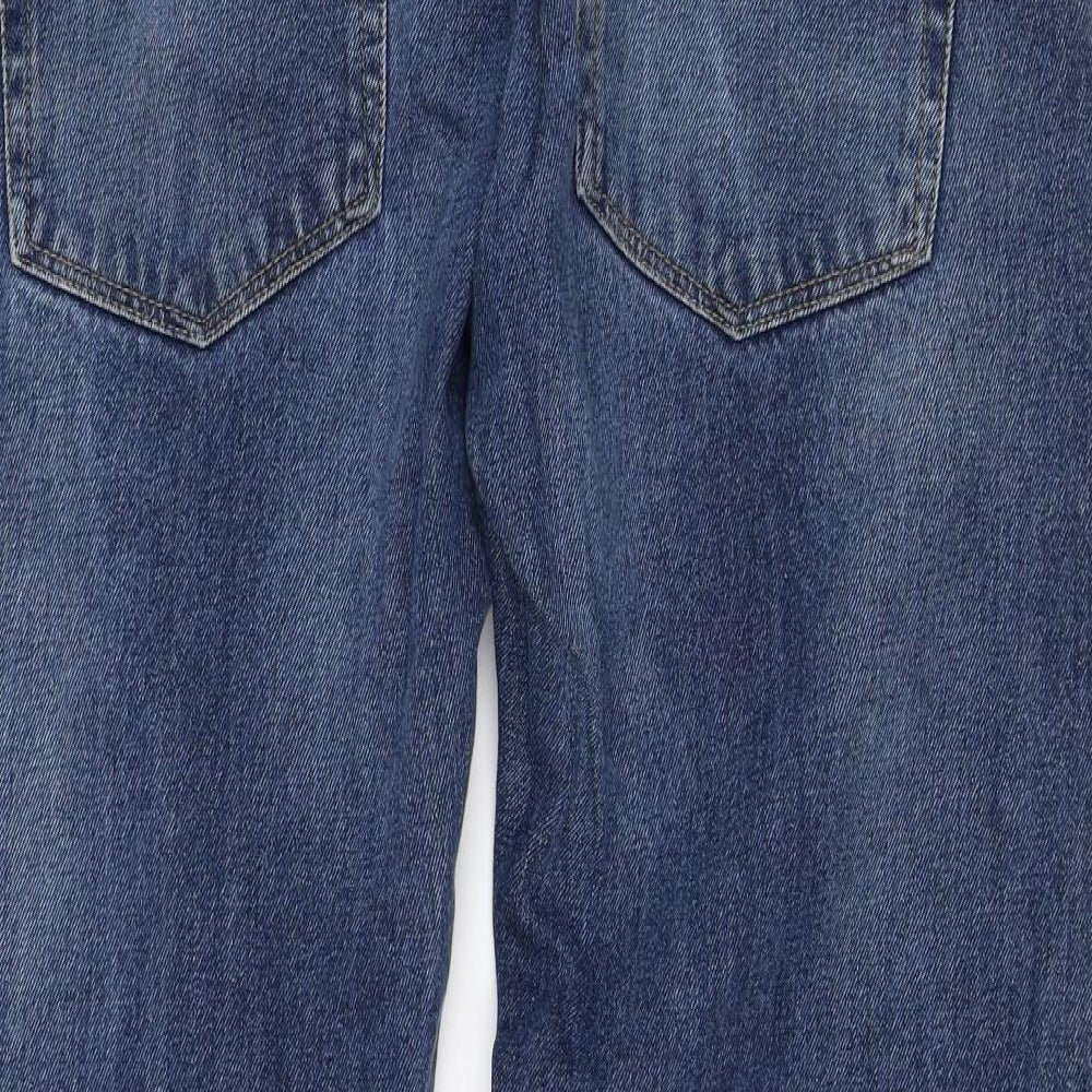 Matalan Mens Blue  Cotton Straight Jeans Size 32 L29 in Regular Zip