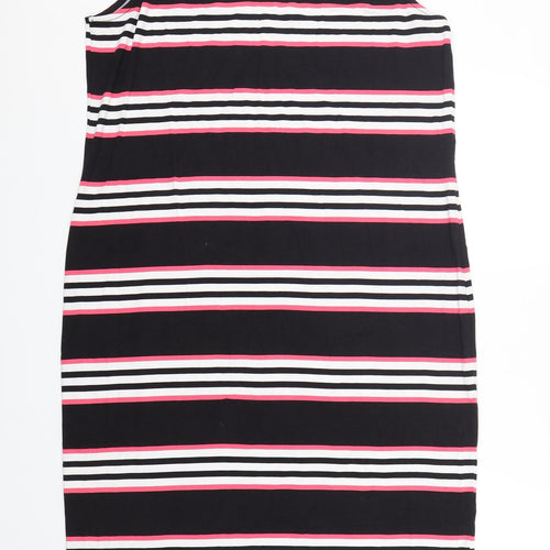 Peacocks Womens Multicoloured Striped Viscose Tank Dress  Size 20  Round Neck Pullover