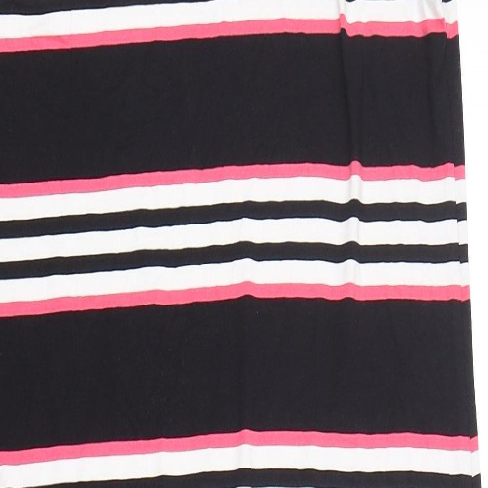 Peacocks Womens Multicoloured Striped Viscose Tank Dress  Size 20  Round Neck Pullover