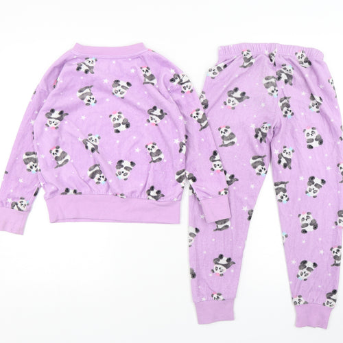 Dunnes Stores Girls Purple Geometric Polyester Top Pyjama Top Size 6-7 Years  Pullover - Panda