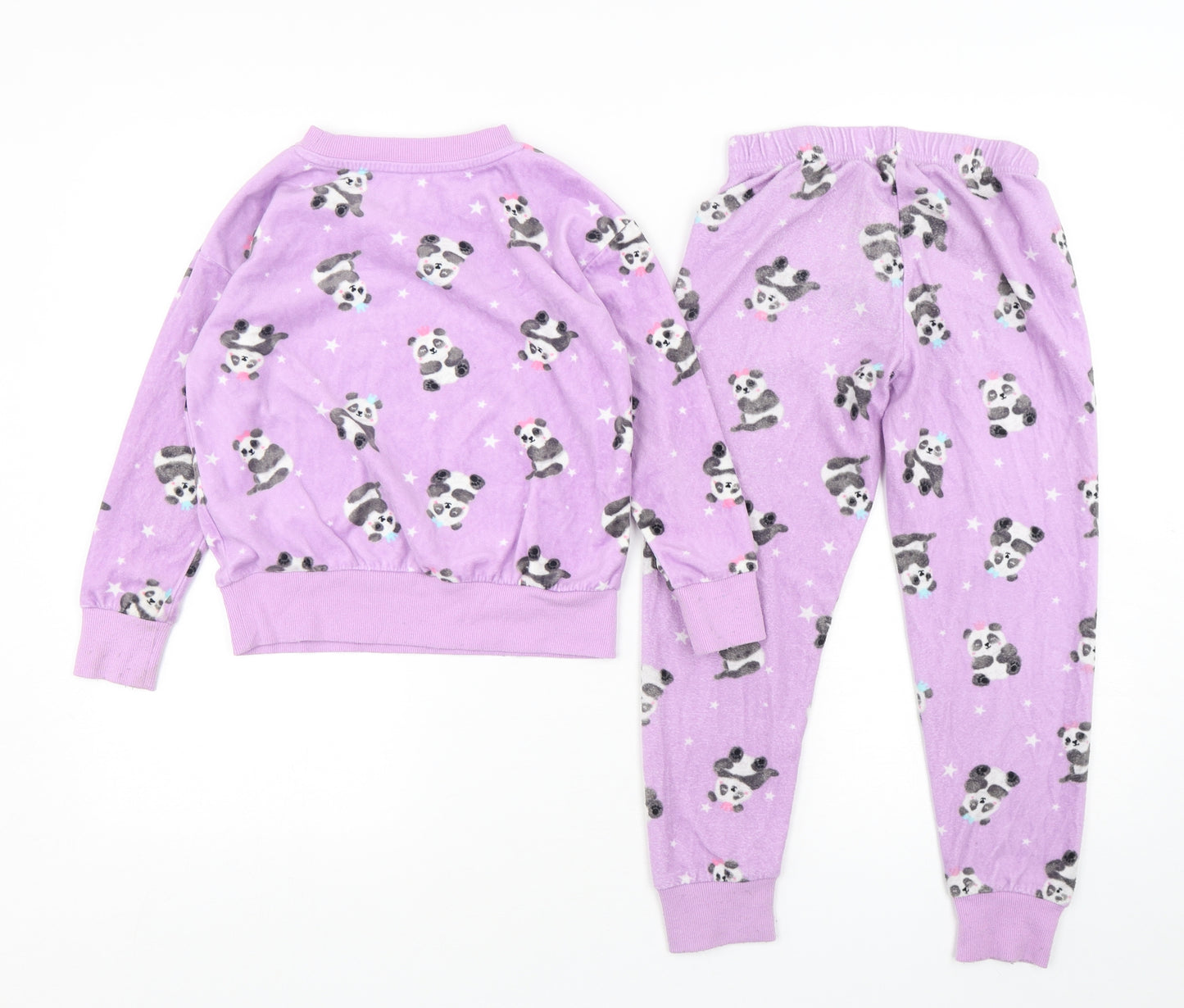 Dunnes Stores Girls Purple Geometric Polyester Top Pyjama Top Size 6-7 Years  Pullover - Panda