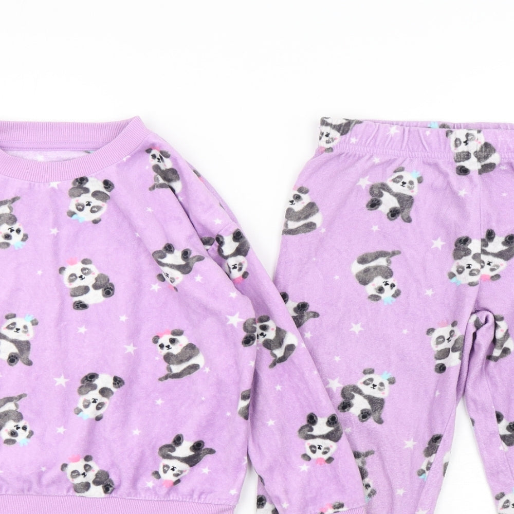 Dunnes Stores Girls Purple Geometric Polyester Top Pyjama Top Size 6-7 Years  Pullover - Panda