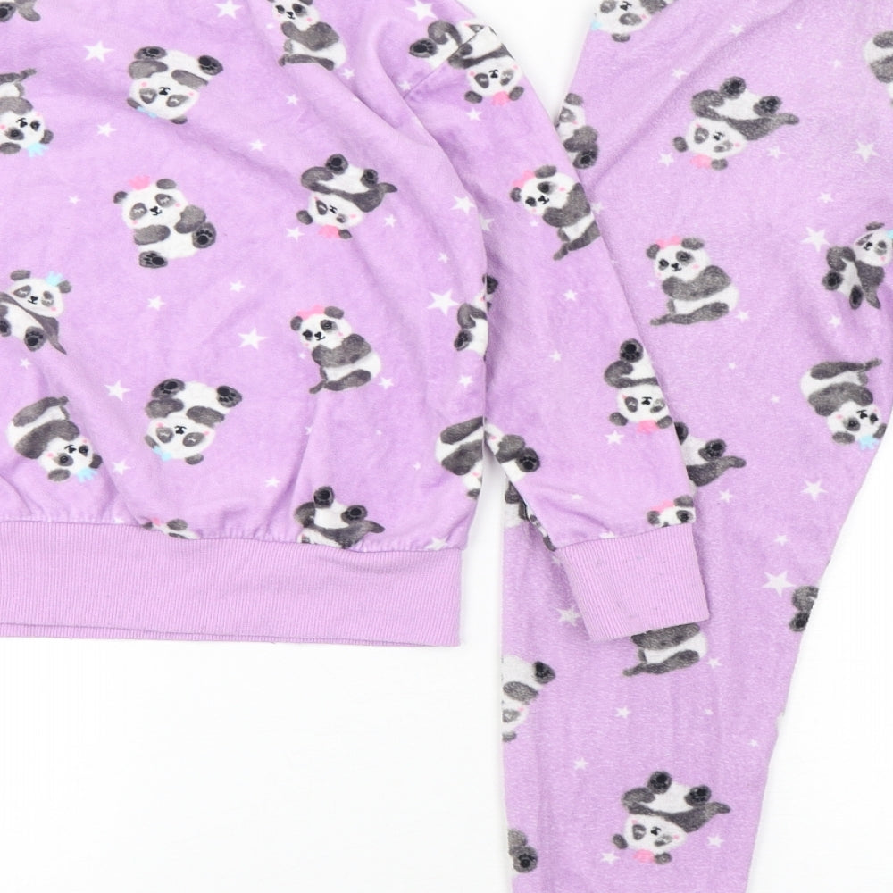 Dunnes Stores Girls Purple Geometric Polyester Top Pyjama Top Size 6-7 Years  Pullover - Panda