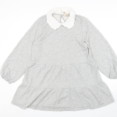 H&M Womens Grey Collared  Cotton Pullover Jumper Size M