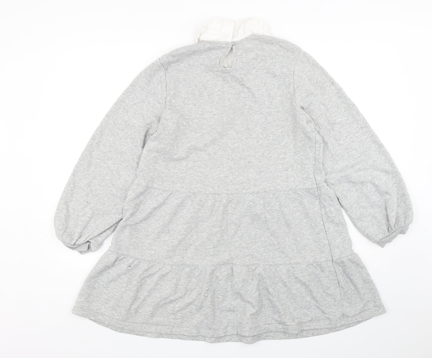 H&M Womens Grey Collared  Cotton Pullover Jumper Size M