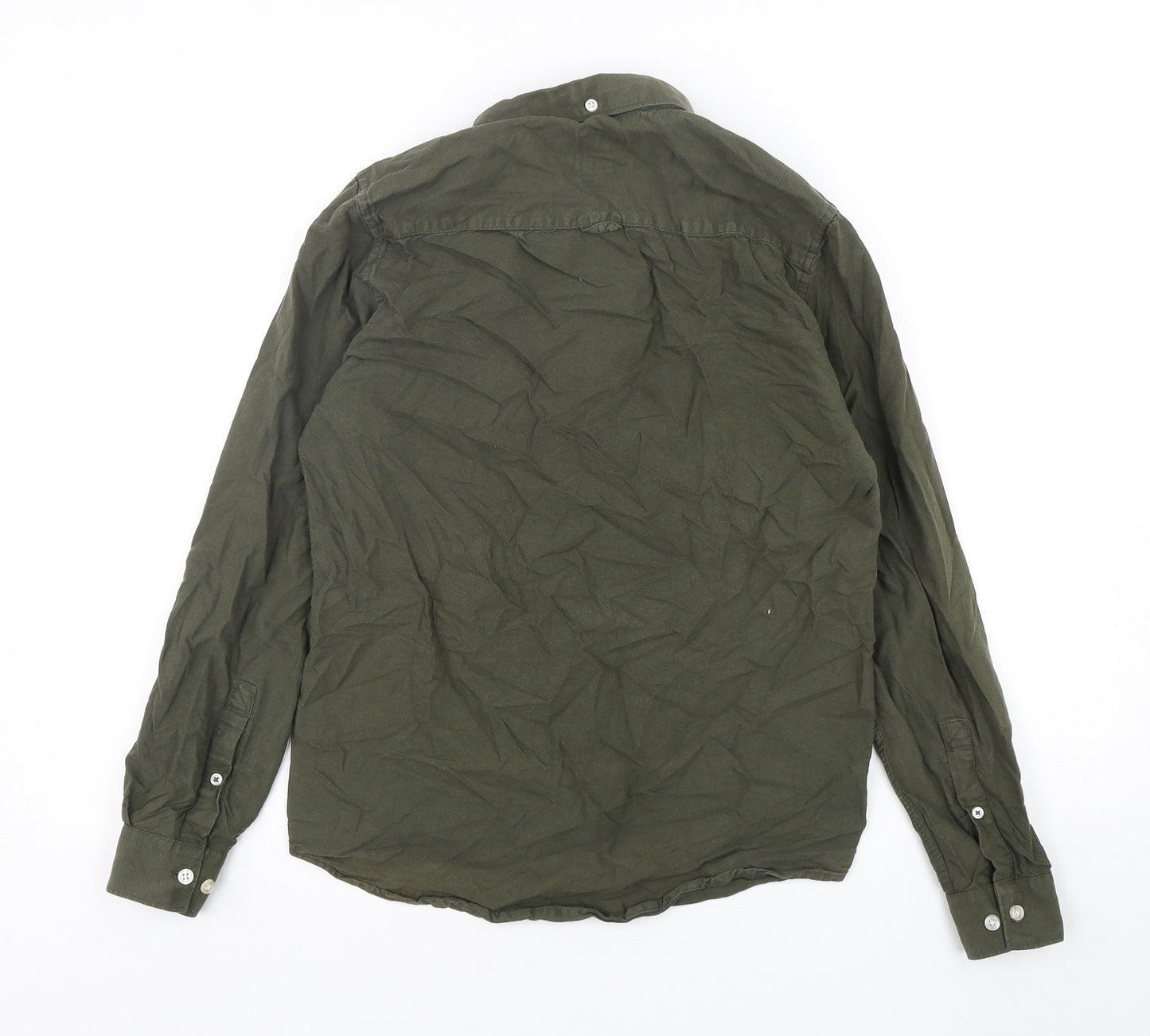 River Island Mens Green  Cotton  Button-Up Size XS Collared Button