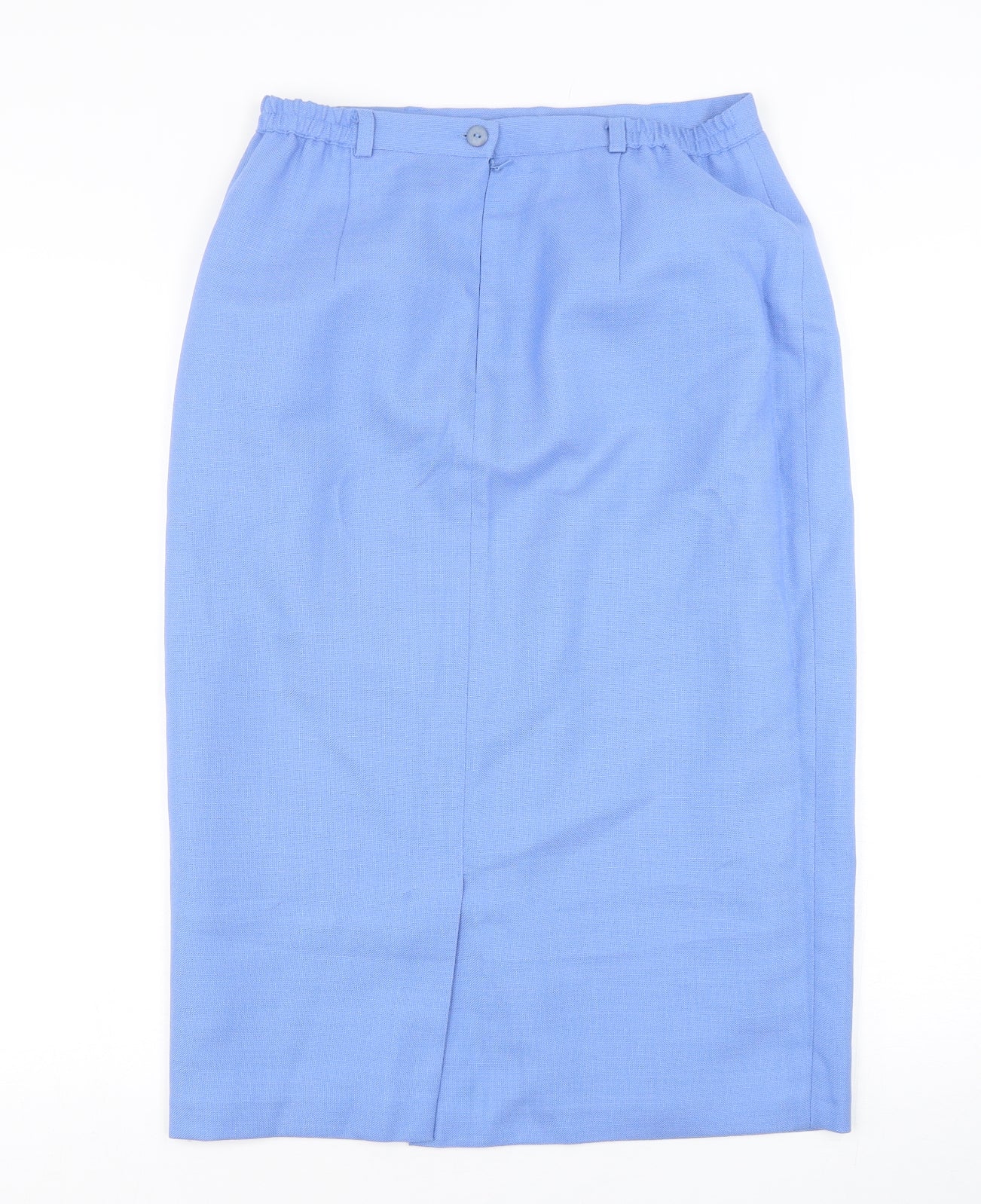 First Avenue Womens Blue  Polyester Straight & Pencil Skirt Size 12   Button