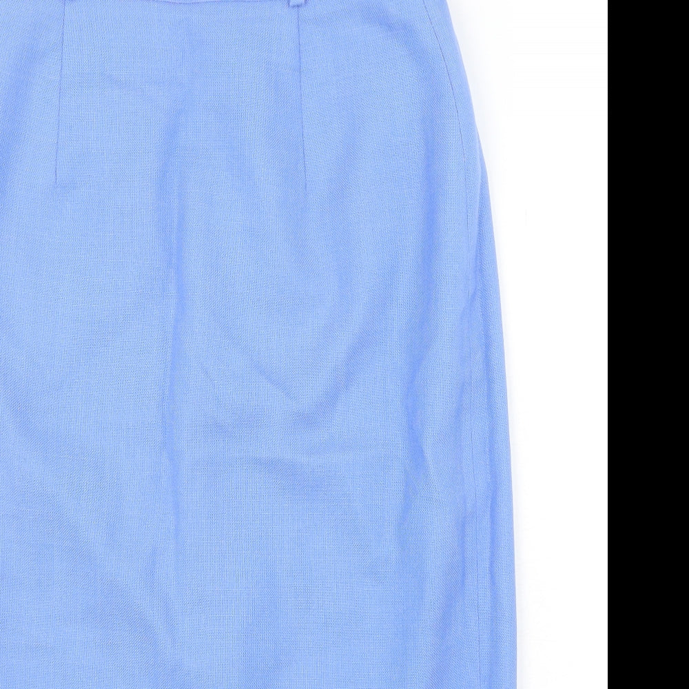 First Avenue Womens Blue  Polyester Straight & Pencil Skirt Size 12   Button