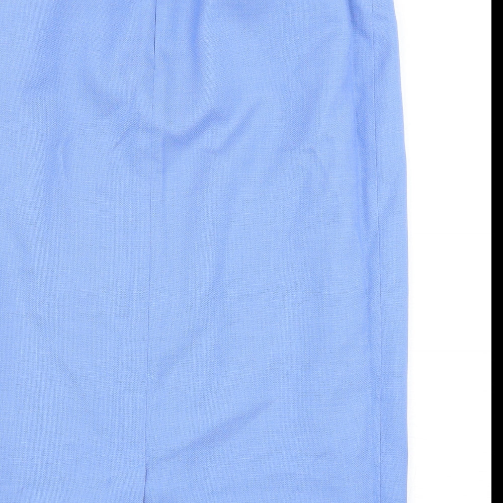 First Avenue Womens Blue  Polyester Straight & Pencil Skirt Size 12   Button