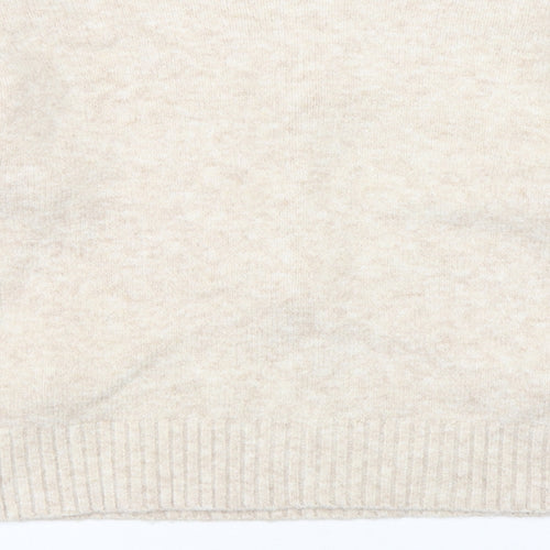 Primark Womens Beige Round Neck  Acrylic Pullover Jumper Size 6