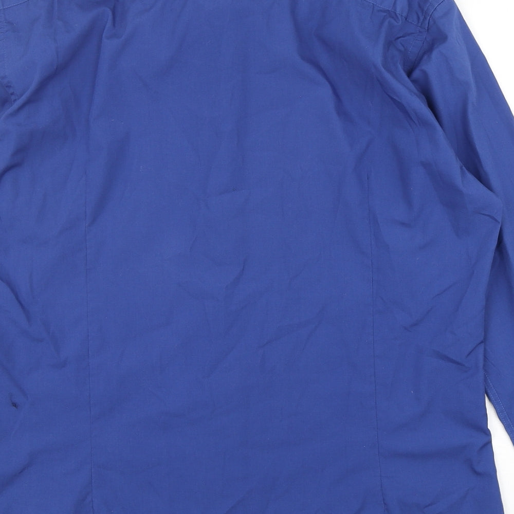 Remus Uomo Mens Blue  Cotton  Dress Shirt Size 16.5 Collared