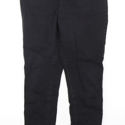 Marks and Spencer Womens Black  Cotton Skinny Jeans Size 12 L28 in Regular Button