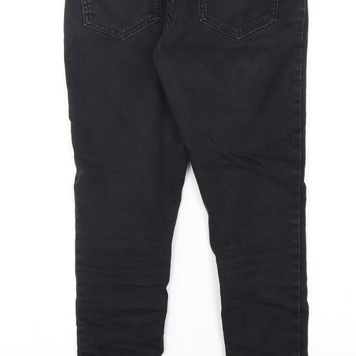 Marks and Spencer Womens Black  Cotton Skinny Jeans Size 12 L28 in Regular Button