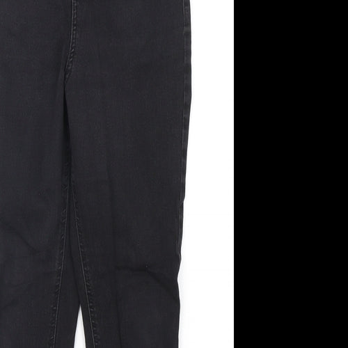 Marks and Spencer Womens Black  Cotton Skinny Jeans Size 12 L28 in Regular Button