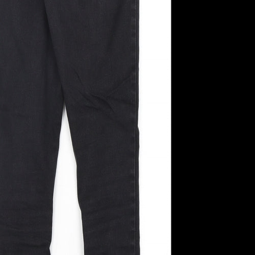 Marks and Spencer Womens Black  Cotton Skinny Jeans Size 12 L28 in Regular Button