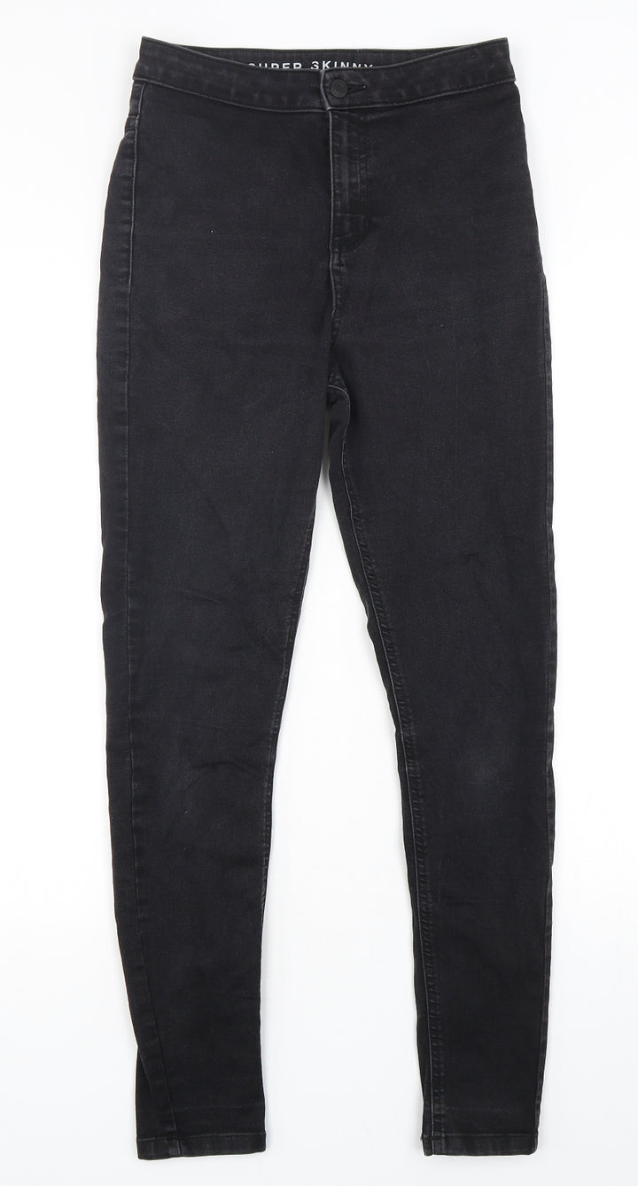 Marks and Spencer Womens Black  Cotton Skinny Jeans Size 10 L29 in Regular Button