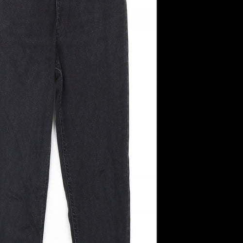 Marks and Spencer Womens Black  Cotton Skinny Jeans Size 10 L29 in Regular Button