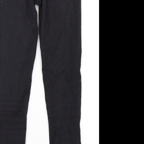 Marks and Spencer Womens Black  Cotton Skinny Jeans Size 10 L29 in Regular Button