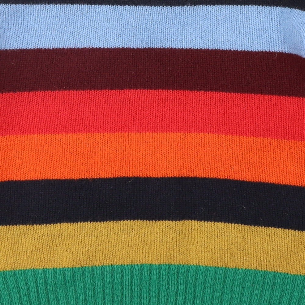 Luzabelle Womens Multicoloured Round Neck Striped Viscose Pullover Jumper One Size