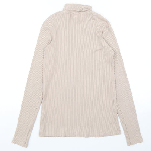 H&M Womens Beige Roll Neck  Viscose Pullover Jumper Size S