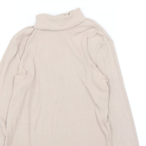 H&M Womens Beige Roll Neck  Viscose Pullover Jumper Size S