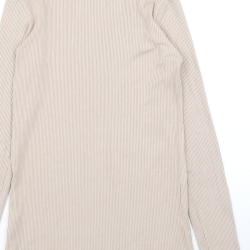 H&M Womens Beige Roll Neck  Viscose Pullover Jumper Size S