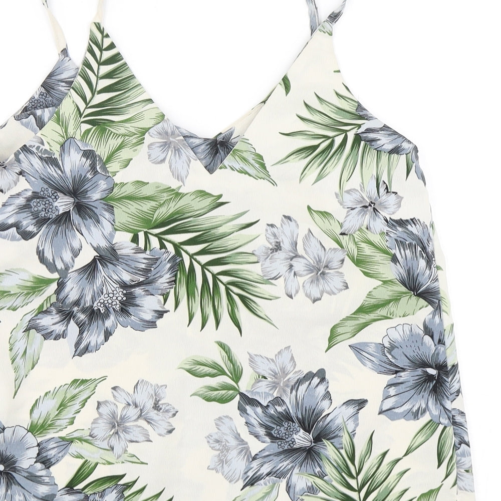 New Look Womens Multicoloured Floral Polyester Camisole Blouse Size 6 V-Neck