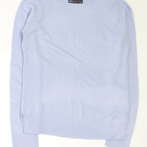 Marks and Spencer Womens Purple Round Neck  Acrylic Pullover Jumper Size 6