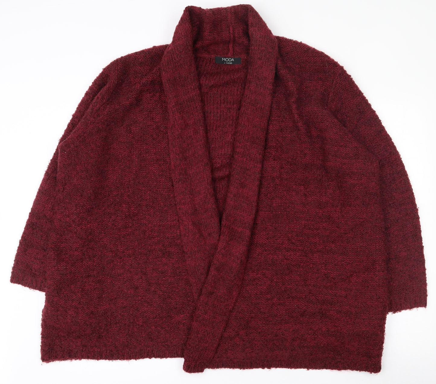 George Womens Red Collared  Acrylic Cardigan Jumper Size 22