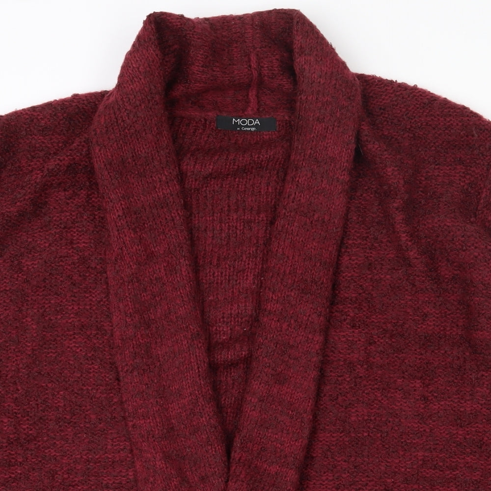George Womens Red Collared  Acrylic Cardigan Jumper Size 22