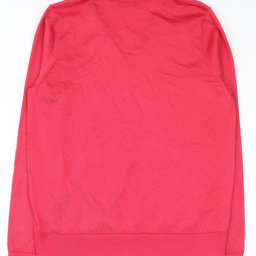 Per Una  Womens Pink  Polyester Basic T-Shirt Size 14 V-Neck