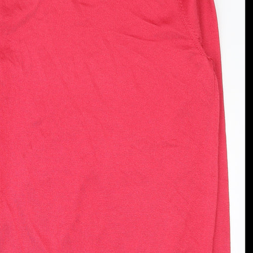 Per Una  Womens Pink  Polyester Basic T-Shirt Size 14 V-Neck