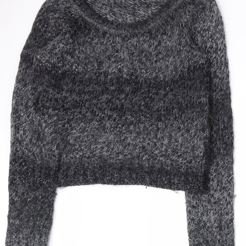 H&M Womens Grey Scoop Neck  Acrylic Pullover Jumper Size 8