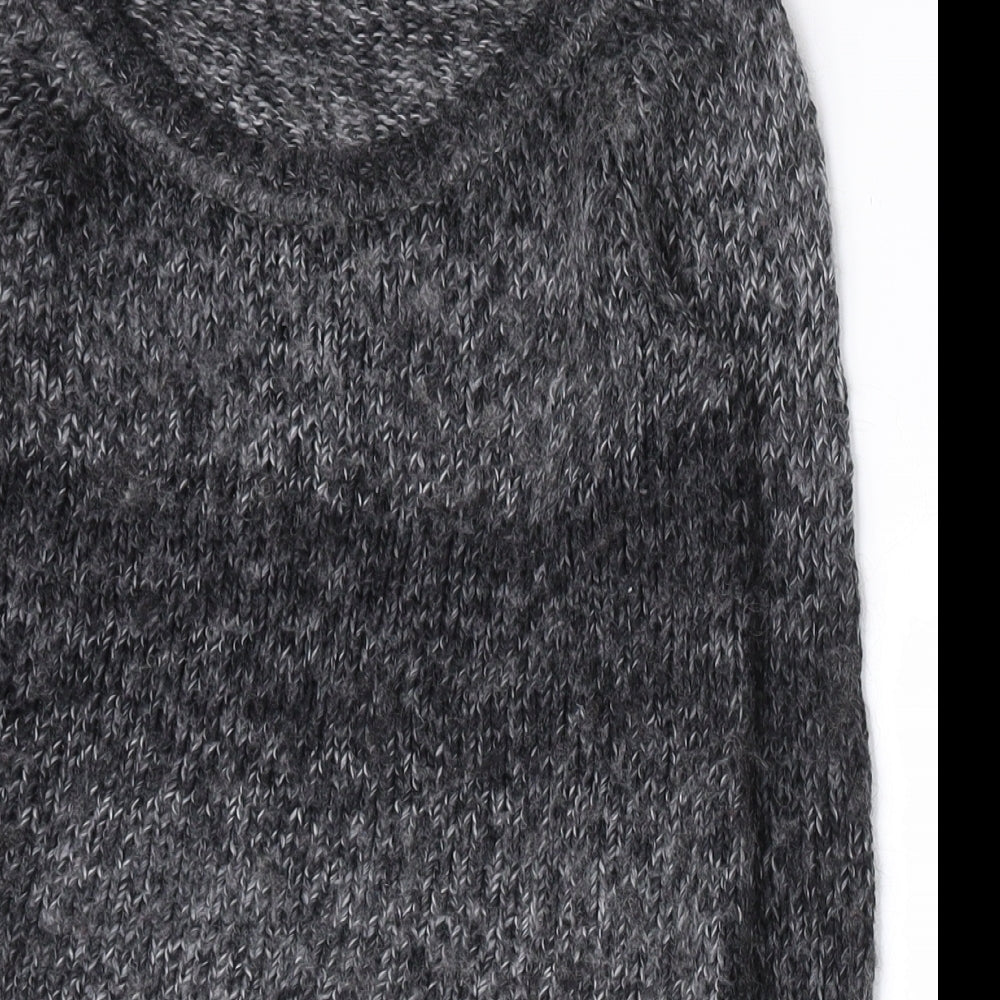 H&M Womens Grey Scoop Neck  Acrylic Pullover Jumper Size 8