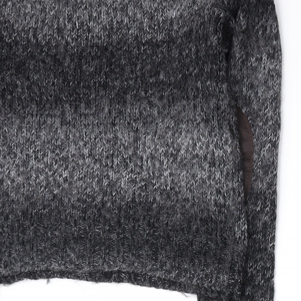 H&M Womens Grey Scoop Neck  Acrylic Pullover Jumper Size 8