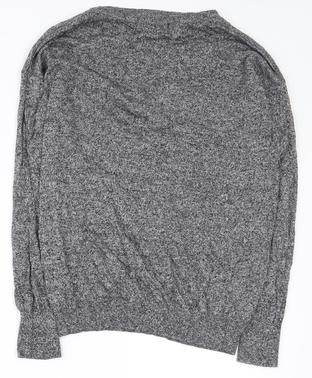 Marks and Spencer Womens Grey V-Neck  Cotton Pullover Jumper Size 10