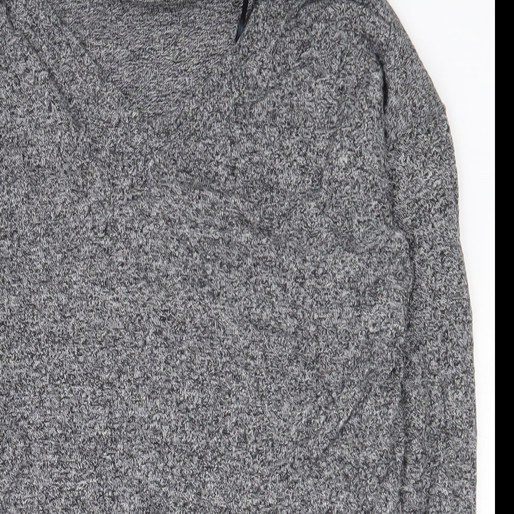 Marks and Spencer Womens Grey V-Neck  Cotton Pullover Jumper Size 10